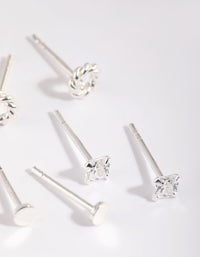 Sterling Silver Knot Stud Earring Pack - link has visual effect only