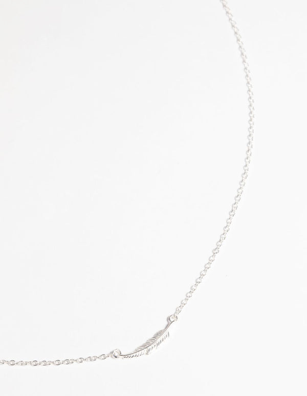 Sterling Silver Falling Leaf Necklace