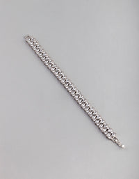 Silver Cubic Zirconia Oval Bracelet - link has visual effect only