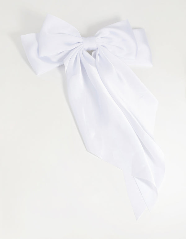 White Bow Clip