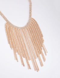 Gold Diamante Fringe Necklace - link has visual effect only