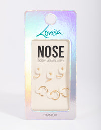 Gold-Plated Titanium Nose Stud 6-Pack - link has visual effect only