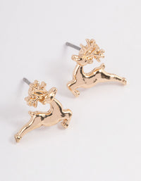 Festive Prancing Reindeer Stud Earring Pack - link has visual effect only