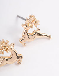 Festive Prancing Reindeer Stud Earring Pack - link has visual effect only