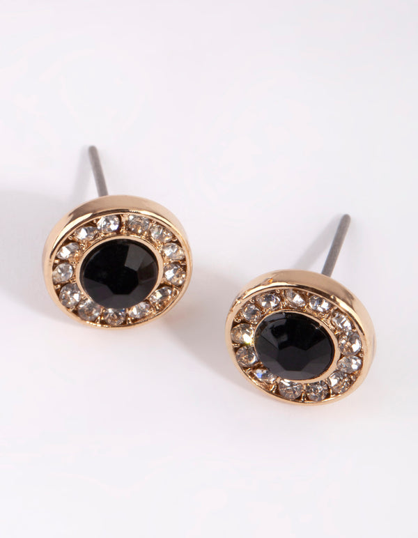 Gold Diamante Stud Earring Pack