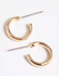 Gold Simple Huggie Hoop Earrings - link has visual effect only