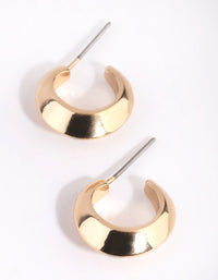 Gold Pointed Huggie Hoop Earrings - link has visual effect only