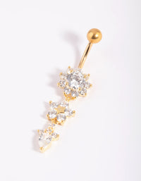 Gold Plated Titanium Floral Belly Bar - link has visual effect only