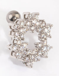 Titanium Floral Wreath Belly Bar - link has visual effect only