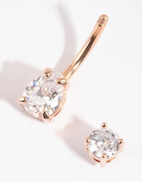 Rose Gold Plated Pear Diamante Medium Belly Bar - link has visual effect only