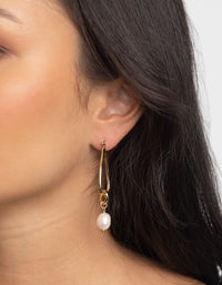 Gold Plated Statement Earrings with Freshwater Pearls - link has visual effect only