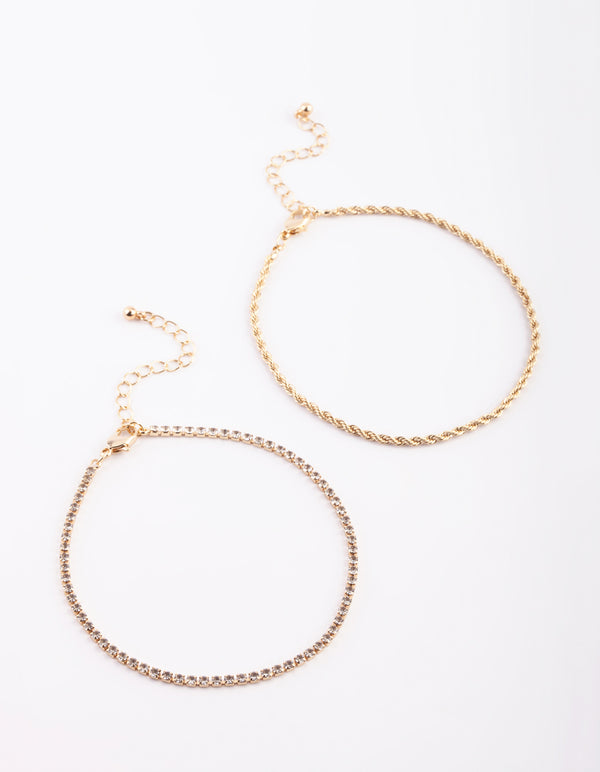 Gold Plated Anklet Set