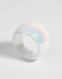 White Marble Glass Ring - link has visual effect only