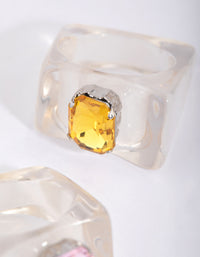 Yellow & Clear Ring Set - link has visual effect only