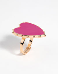 Hot Pink Statement Heart Ring - link has visual effect only