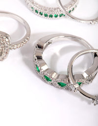 Emerald Cubic Zirconia Statement Ring 5-Pack - link has visual effect only