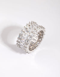 Rhodium Baguette Cubic Zirconia Ring - link has visual effect only