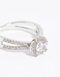 Rhodium Cubic Zirconia Ring - link has visual effect only