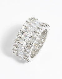 Silver Baguette Cubic Zirconia Ring - link has visual effect only