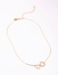 Gold Interlocked Hearts Necklace - link has visual effect only