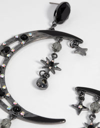 Gunmetal Moon Statement Earrings - link has visual effect only