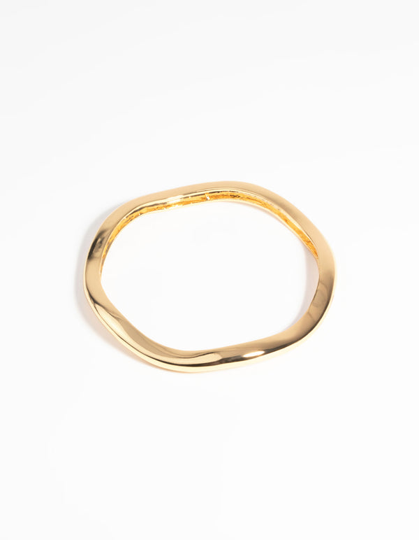 Gold Plated Organic Bangle Bracelet