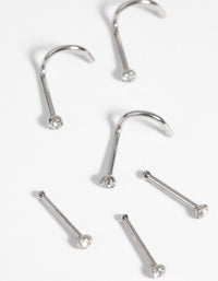 Surgical Steel Nose Studs with Diamantes - link has visual effect only