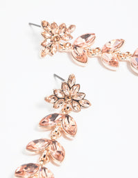 Rose Gold Navette Diamante Drop Earrings - link has visual effect only