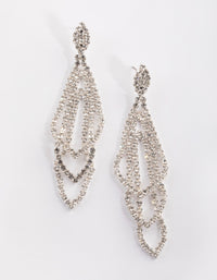 Silver Layered Geometric Chain Earrings - link has visual effect only