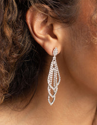 Silver Layered Geometric Chain Earrings - link has visual effect only