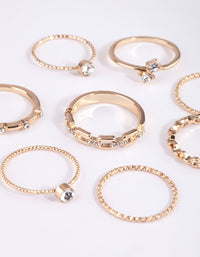 Gold & Diamante Chain Ring Pack - link has visual effect only