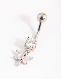 Surgical Steel Dragonfly Diamante Belly Bar - link has visual effect only