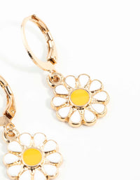 Gold Daisy Huggie Hoop Earrings - link has visual effect only