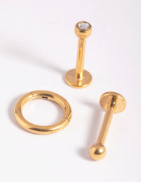 Gold Plated Surgical Steel Clicker Earring Pack - link has visual effect only