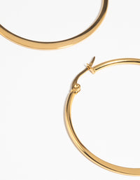 Waterproof Gold Plated Stainless Steel Thin Hoop Earrings - link has visual effect only