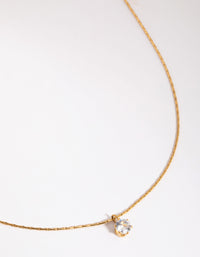 Waterproof Gold Plated Stainless Steel Diamante Necklace - link has visual effect only