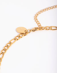 Waterproof Gold Plated Stainless Steel Figaro Necklace - link has visual effect only