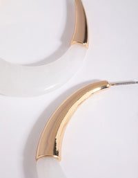 White Swirl Acrylic Hoop Earrings - link has visual effect only