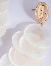 White Cascading Shell Drop Earrings - link has visual effect only