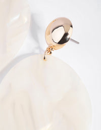 Cream Pearlised Acrylic Drop Earrings - link has visual effect only