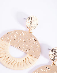 Cream Raffia Drop Earrings - link has visual effect only