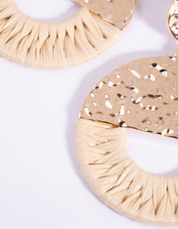 Cream Raffia Drop Earrings - link has visual effect only