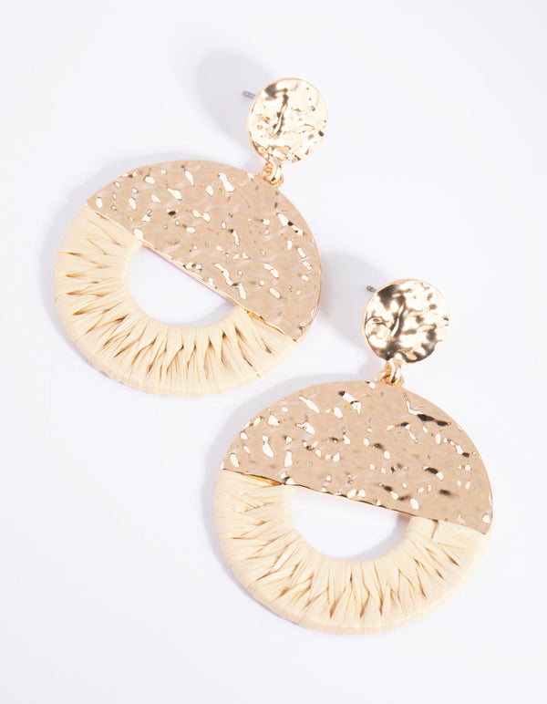 Cream Raffia Drop Earrings