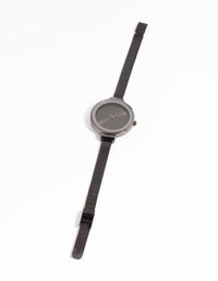 Matte Black Mesh Strap Watch - link has visual effect only