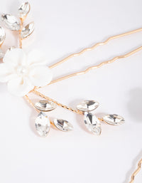 White Flower Hair Pin Pack - link has visual effect only