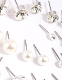 Silver Pearl Stud Earring 12-Pack - link has visual effect only