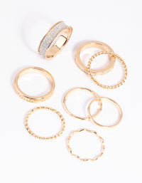 Gold Glitter Ring Stack Pack - link has visual effect only