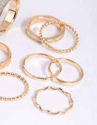 Gold Glitter Ring Stack Pack - link has visual effect only