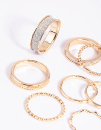 Gold Glitter Ring Stack Pack - link has visual effect only