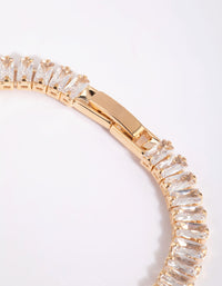 Gold Cubic Zirconia Baguette Tennis Bracelet - link has visual effect only